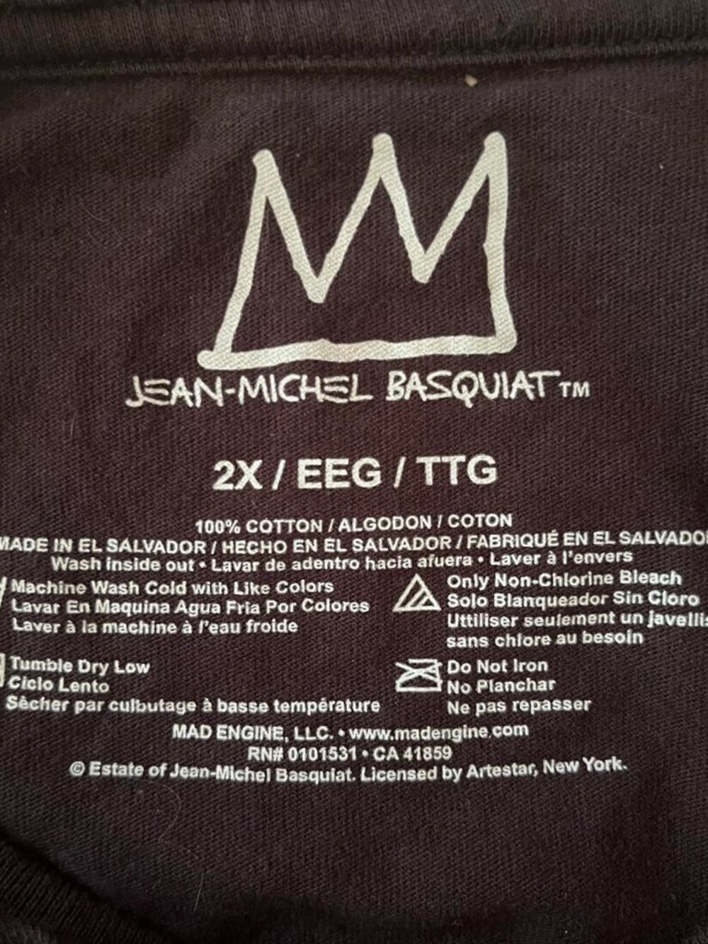 Jean-Michel Basquiat “Empire” Long Sleeve Graphic T-Shirt Size 2XL - Picture 4 of 5